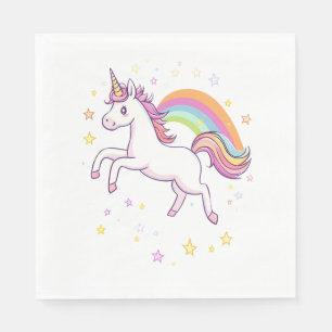 Regenbogen-Star-Einhorn (1) Serviette