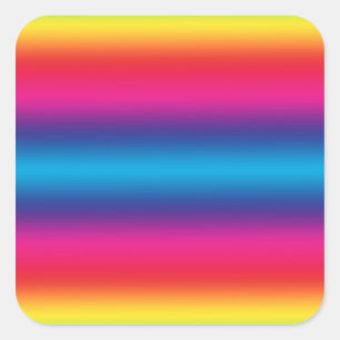 Regenbogen-Steigung - kundengebundene Quadratischer Aufkleber