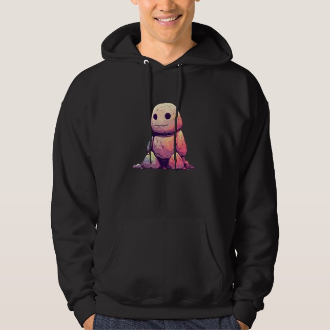 Regenbogen-Stein-Golem Süße Fantasy-Pastell-Kreatu Hoodie (Vorderseite)