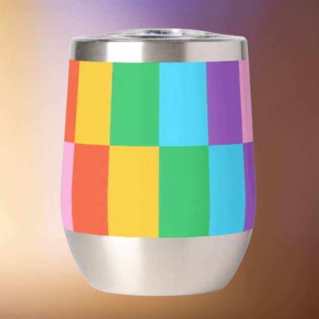 Regenbogen Steps Blocks Muster Stemless Wine Tumbl (Von Creator hochgeladen)