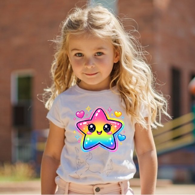 Regenbogen-Stern Y2K Kawaii Kinder-Shirt Kleinkind T-shirt (Von Creator hochgeladen)