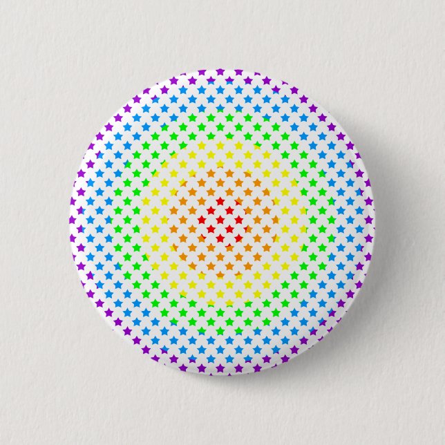 Regenbogen-Sternen-Ausbruch Button (Vorderseite)
