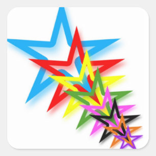 Regenbogen-Sticker Quadratischer Aufkleber