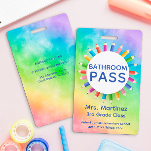 Regenbogen-Stifte Klassenzimmer Badezimmer Pass Ab Ausweis