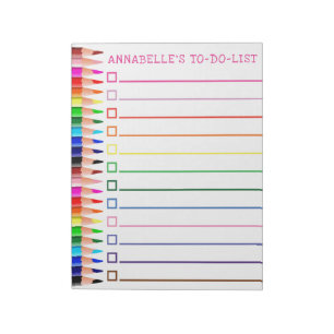 Regenbogen-Stifte und -Boxen To-Do-Liste Personali Notizblock