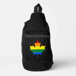 Regenbogen-Stolz-Ahornblatt Crossbody Bag