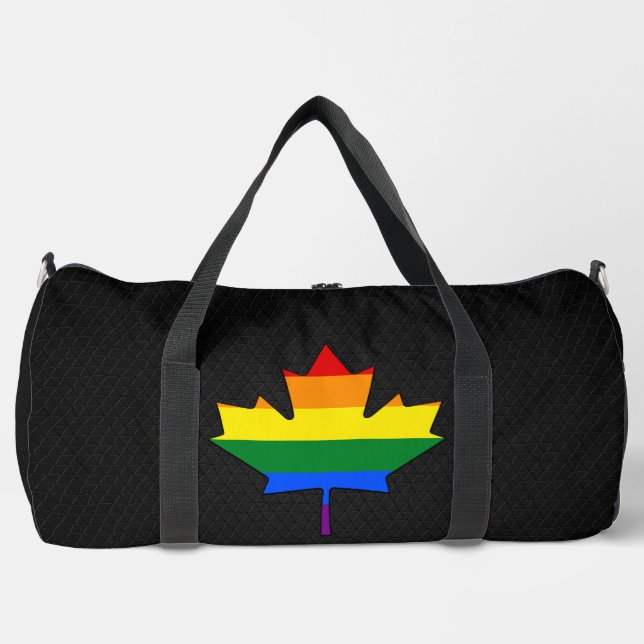 Regenbogen-Stolz-Ahornblatt  Duffle Bag (Vorderseite)