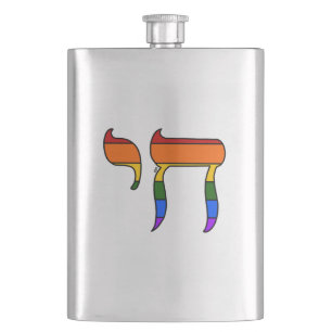 Regenbogen-Stolz-Chai-Flagge Flachmann