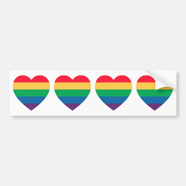 Regenbogen-Stolz-Herz-Autoaufkleber Autoaufkleber (Vorne)