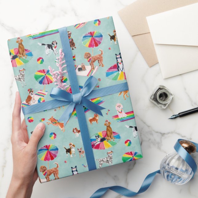REGENBOGEN STOLZ HUND GESCHENKPAPIER (Schenken)
