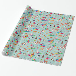 REGENBOGEN STOLZ HUND GESCHENKPAPIER