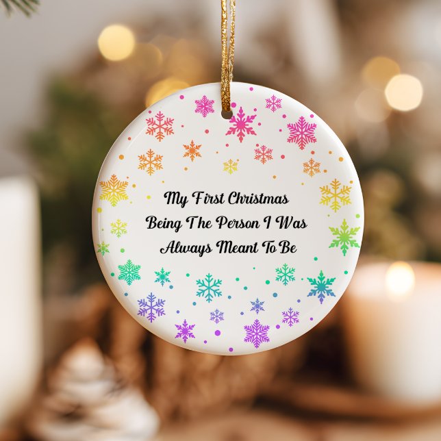 Regenbogen-Stolz-LGBTQ-Feiertags-Weihnachtsdekorat Keramik Ornament (Von Creator hochgeladen)