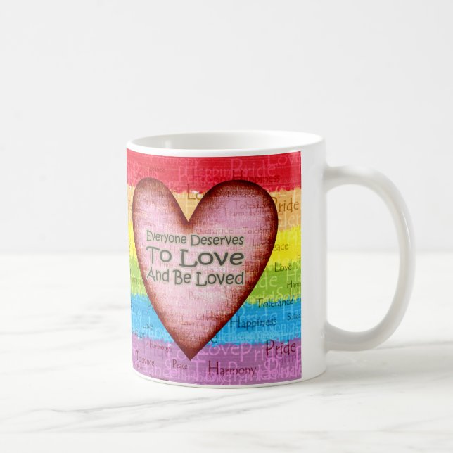 Regenbogen-Stolz-Liebe-Tasse Kaffeetasse (Rechts)