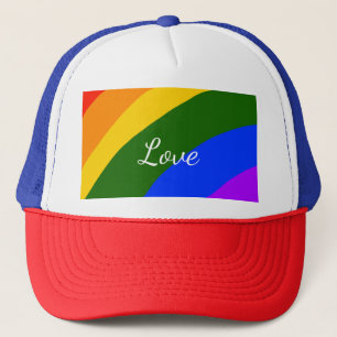 Regenbogen-Stolz-Monat Liebe Namen Text Kunst Truckerkappe