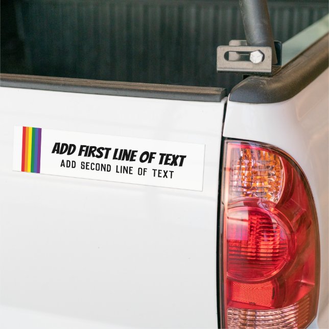 Regenbogen-Stolz Personalisierte 2-Zeilen-Textvorl Autoaufkleber (Auf Lkw)
