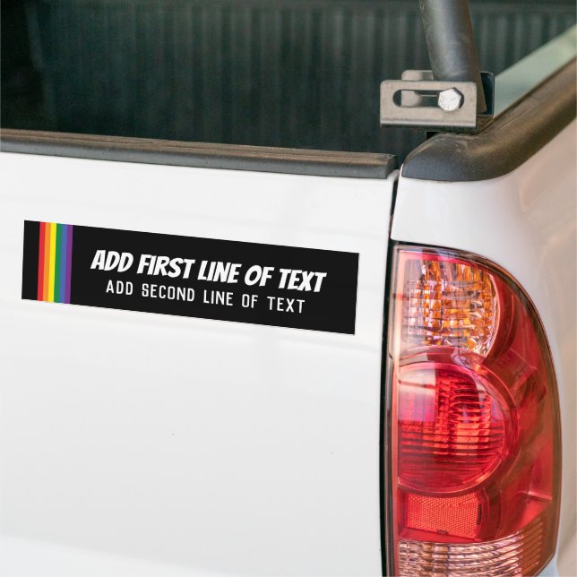 Regenbogen-Stolz Personalisierte 2-Zeilen-Textvorl Autoaufkleber (Auf Lkw)