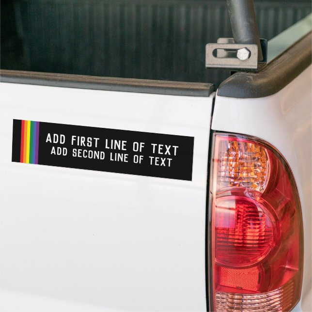 Regenbogen-Stolz Personalisierte 2-Zeilen-Textvorl Autoaufkleber (Auf Lkw)
