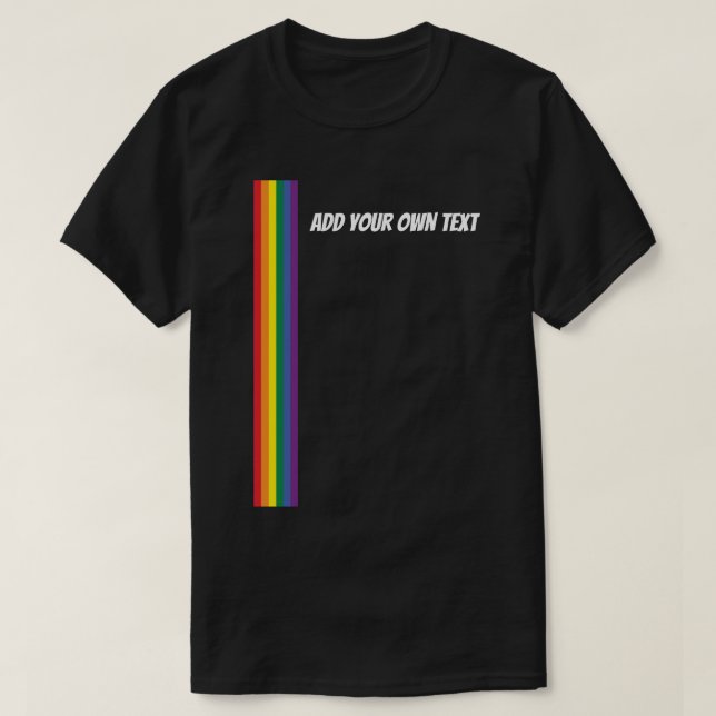 Regenbogen-Stolz Personalisierte Textvorlage T-Shirt (Design vorne)