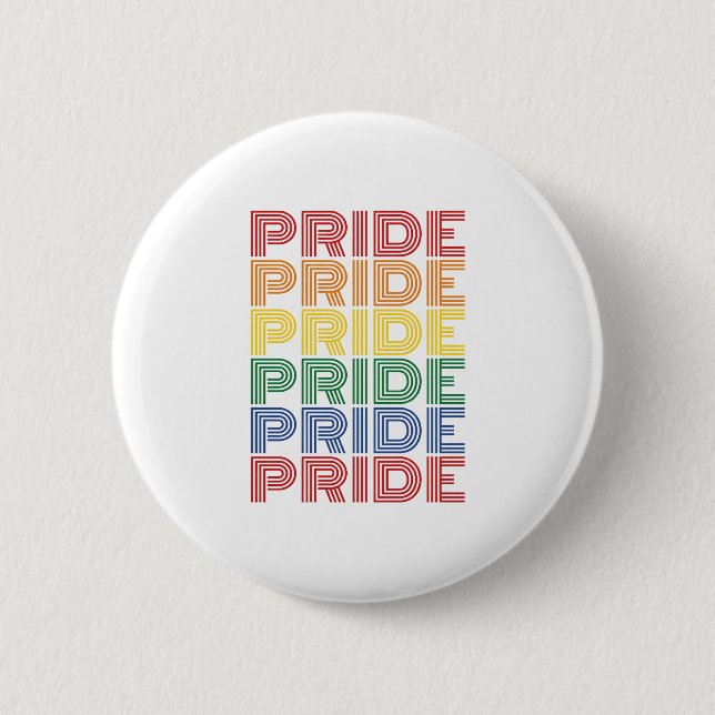 Regenbogen-Stolz Retro-Typografie Vektor-Design_1 Button (Vorderseite)