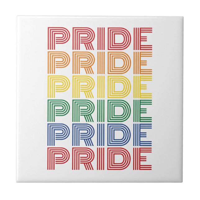 Regenbogen-Stolz Retro-Typografie-Vektor-Design_1 Fliese (Vorderseite)