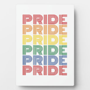 Regenbogen-Stolz Retro-Typografie Vektor-Design_1 Fotoplatte