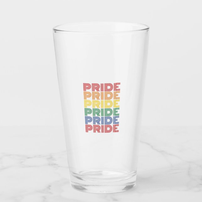Regenbogen-Stolz Retro-Typografie-Vektor-Design_1 Glas (Vorderseite)