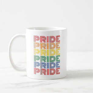 Regenbogen-Stolz Retro-Typografie-Vektor-Design_1 Kaffeetasse