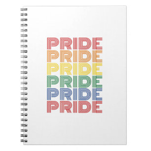 Regenbogen-Stolz Retro-Typografie Vektor-Design_1 Notizblock
