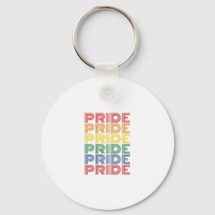 Regenbogen-Stolz Retro-Typografie-Vektor-Design_1 Schlüsselanhänger