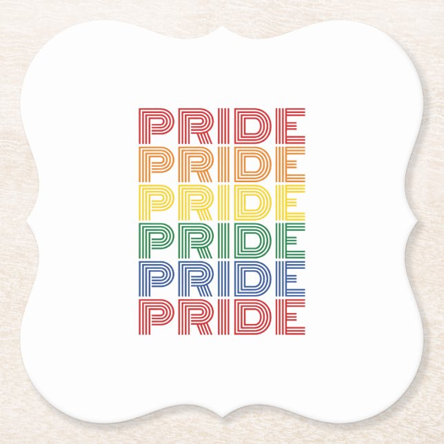 Regenbogen-Stolz Retro-Typografie Vektor-Design_1 Untersetzer (Vorderseite)