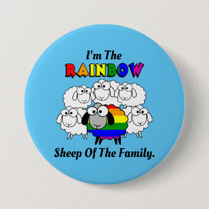 Regenbogen-Stolz-Schaf Button