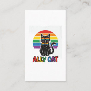 Regenbogen-Stolz Vintage-Katzenshirt-Design_1 Visitenkarte