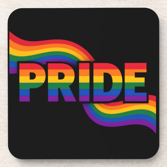 Regenbogen-Stolzfeier Getränkeuntersetzer (Vorderseite)