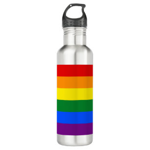 Regenbogen Streifen Gay Pride Design Wasserflasche Edelstahlflasche