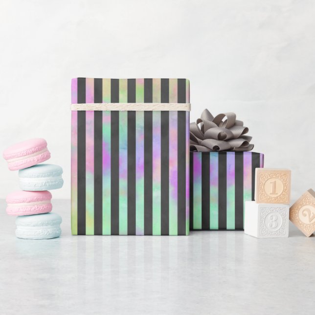 REGENBOGEN-STREIFEN GESCHENKPAPIER (Babyparty)