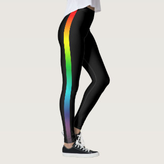 Regenbogen-Streifen Leggings