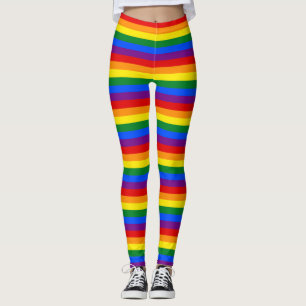 Regenbogen Streifen Leggings