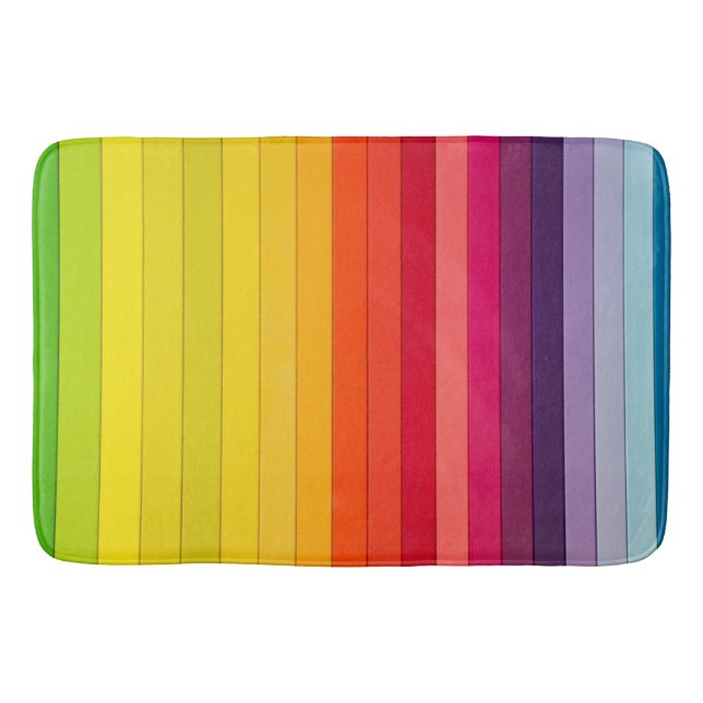 Regenbogen Streifen mehrfarbig Badematte (Vorderseite)
