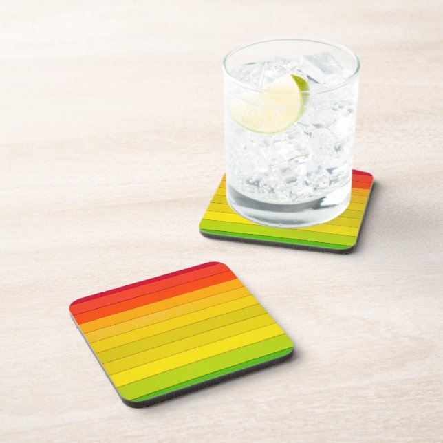 Regenbogen Streifen mehrfarbig Getränkeuntersetzer (Rechte Seite)