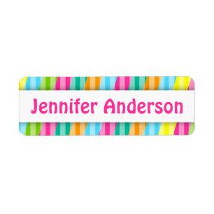 Regenbogen-Streifen - Name-Aufkleber