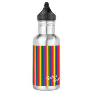 Regenbogen Streifen Niedlich Kinder Wasser Flasche Edelstahlflasche