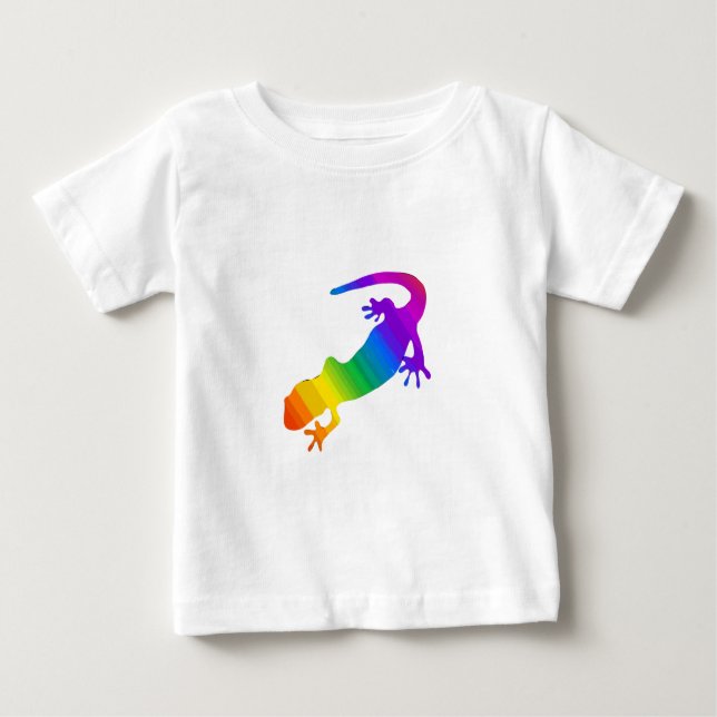 Regenbogen-Streifen Salamander Baby T-shirt (Vorderseite)