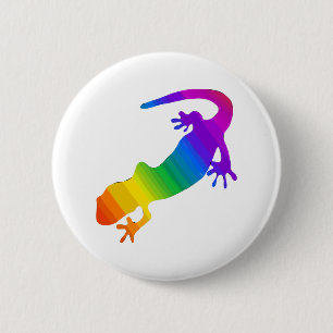 Regenbogen-Streifen Salamander Button