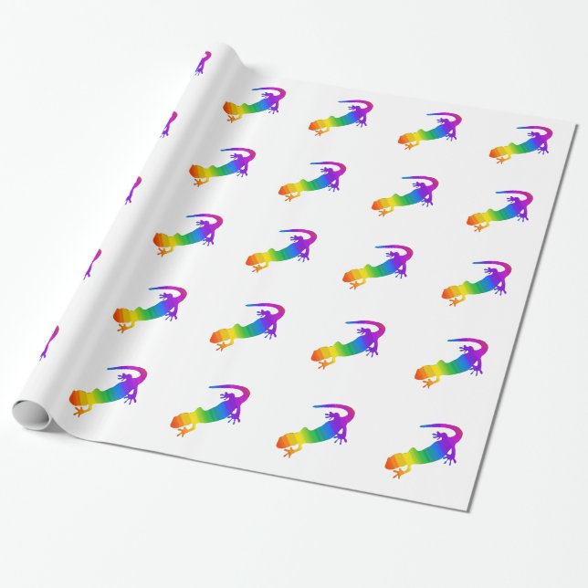 Regenbogen-Streifen Salamander Geschenkpapier (Ungerollt)