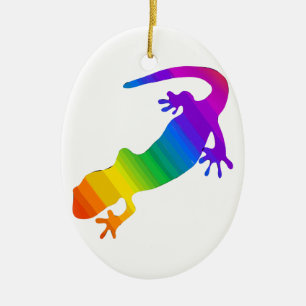 Regenbogen-Streifen Salamander Keramikornament
