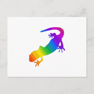 Regenbogen-Streifen Salamander Postkarte