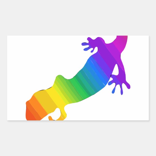 Regenbogen-Streifen Salamander Rechteckiger Aufkleber (Vorderseite)
