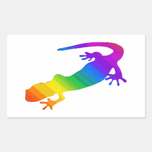 Regenbogen-Streifen Salamander Rechteckiger Aufkleber