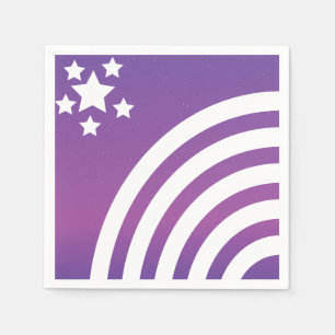 Regenbogen Streifen Sterne Einhorn Party Serviette