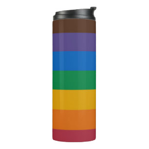 Regenbogen-Streifen Thermosbecher
